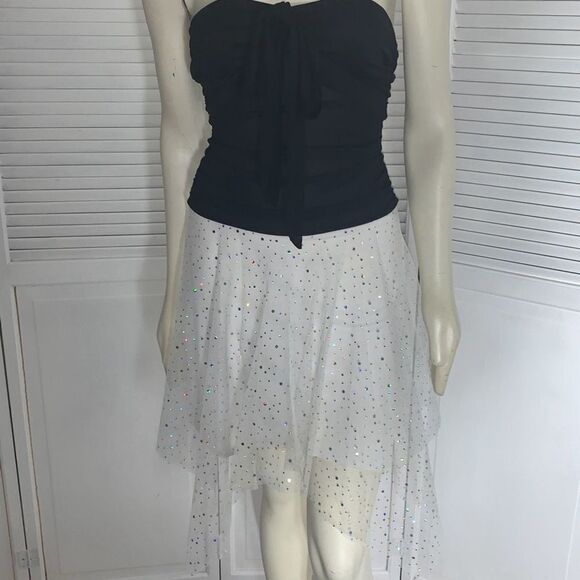 Vintage Dresses & Skirts - Vintage 90’s Sheer Double Layered Asymmetrical Fairycore Party Dress Size Small
